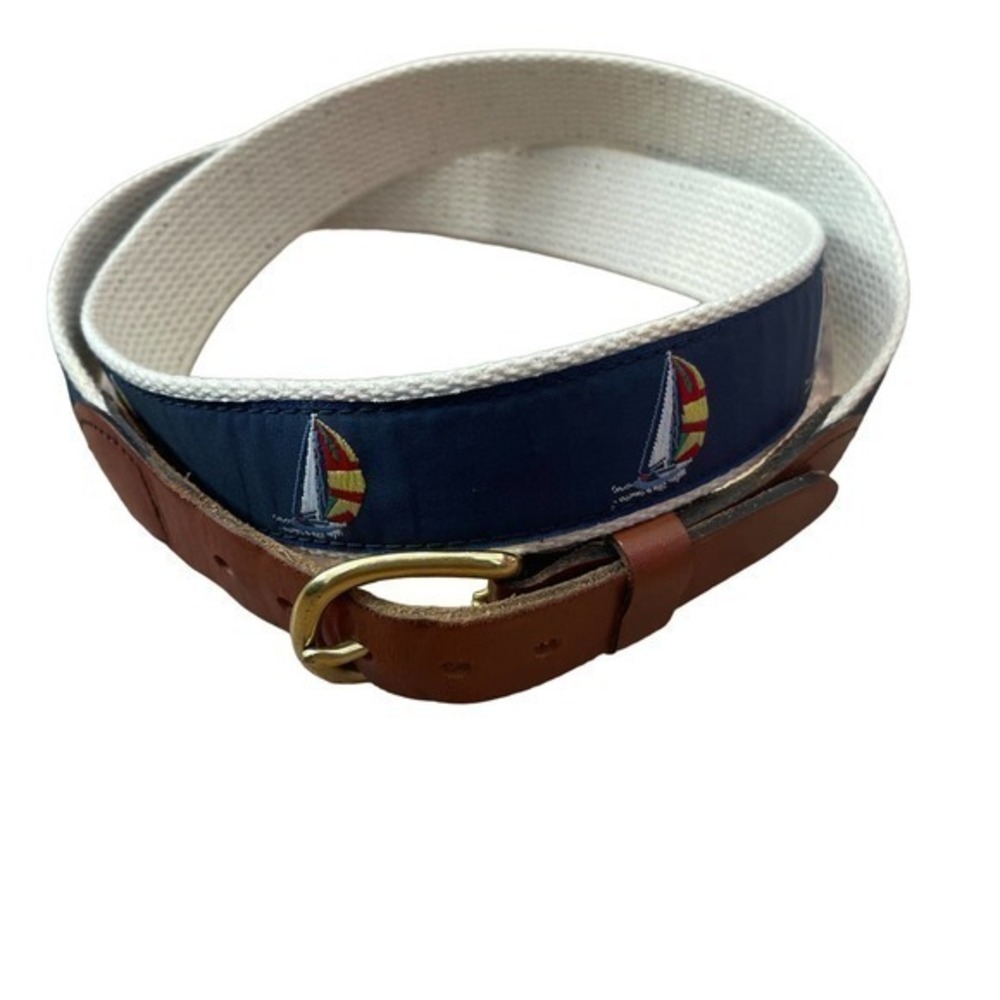 Handmade in Connecticut vintage preppy belt sailboats